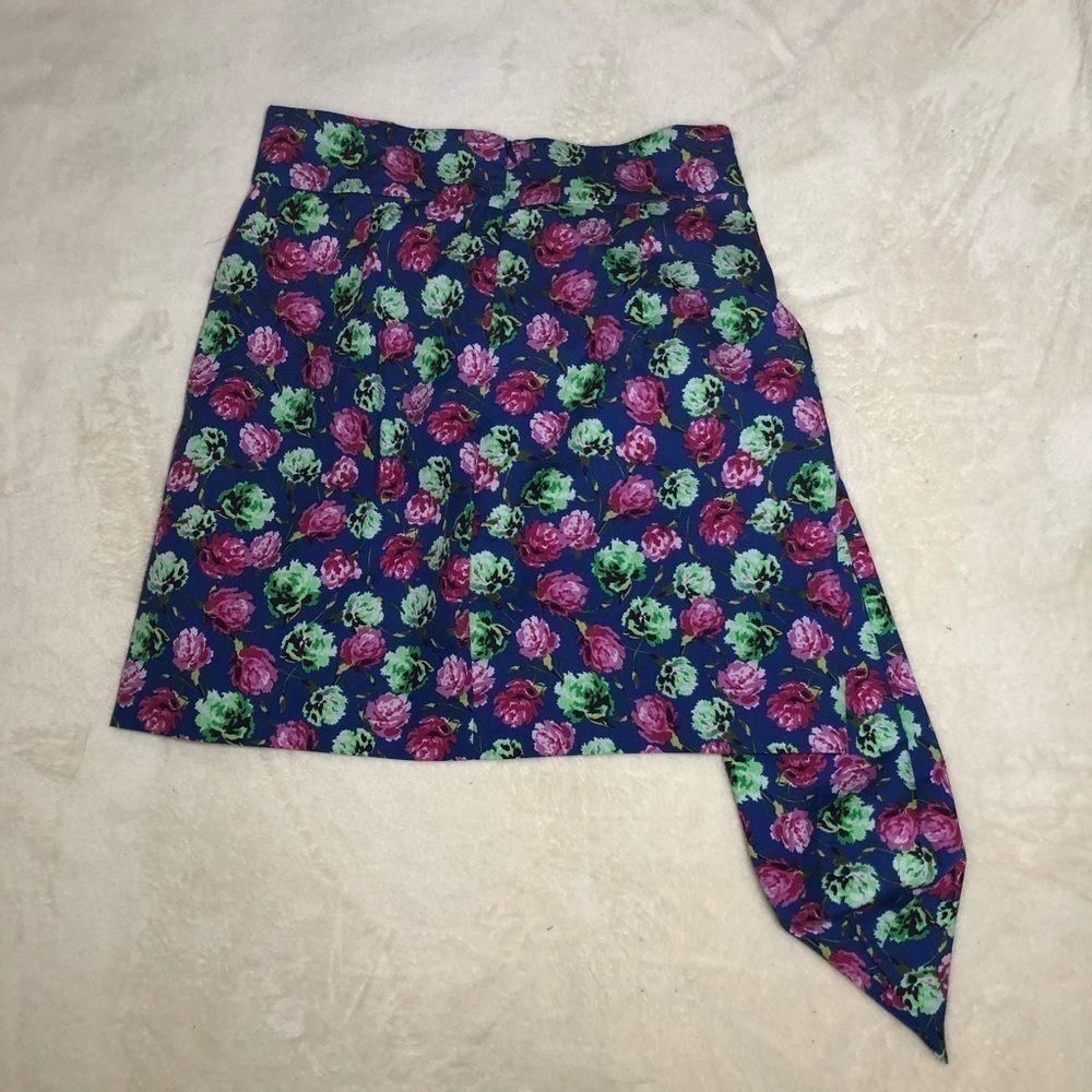 Zara Large Bow Floral Mini Skirt Sz Sm - Picture 4 of 6